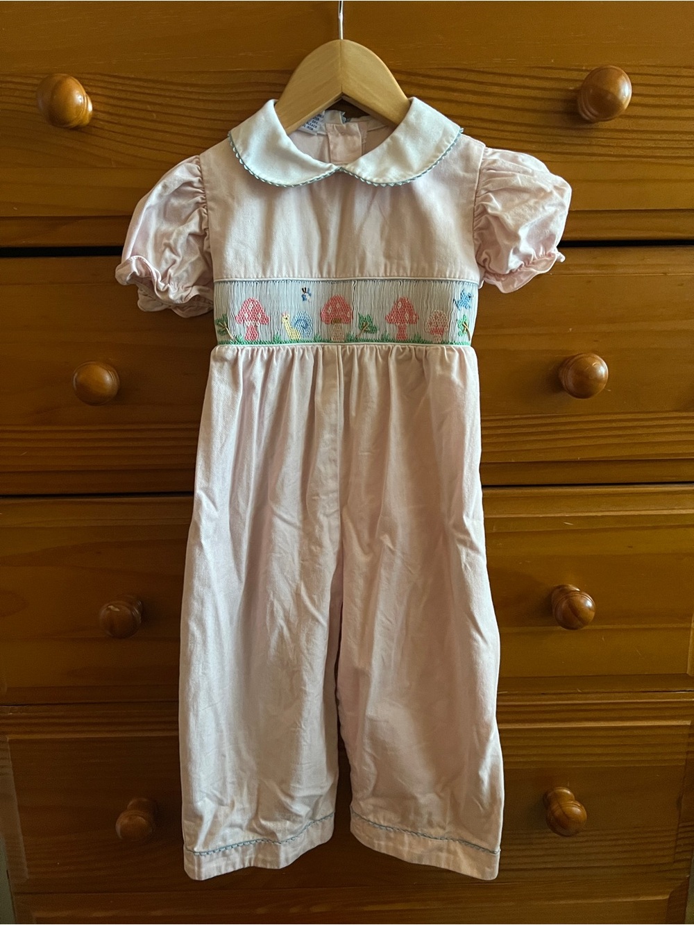 Anavini Smocked Romper with Collar
